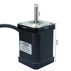SEFOWOD High Torque Nema 17 Stepper Motor STM4260 0.8Nm/113.31oz.in 2A Bipolar 1.8° Precision 60mm Body for 3D Printers, CNC, Engraving Machines