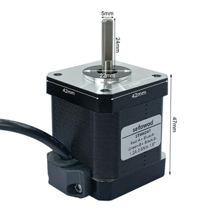 SEFOWOD High Torque Nema 17 Stepper Motor STM4247 0.6Nm/84.96oz.in 1.2A Bipolar 1.8° Precision 47mm Body for 3D Printers, CNC, Engraving Machines