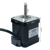 SEFOWOD Nema17 Schrittmotor STM4247 1,2 A 0,60 Nm (84,99 oz.in) 47 mm Gehäuse 1,8 Grad bipolar 2 Phasen 4 Leitungen für 3D-Drucker/DIY CNC/Graviermaschine, 1,66 x 1,66 x 1,85 Zoll