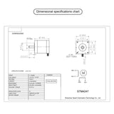 SEFOWOD Nema17 Schrittmotor STM4247 1,2 A 0,60 Nm (84,99 oz.in) 47 mm Gehäuse 1,8 Grad bipolar 2 Phasen 4 Leitungen für 3D-Drucker/DIY CNC/Graviermaschine, 1,66 x 1,66 x 1,85 Zoll