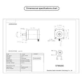 SEFOWOD Nema17 Schrittmotor STM4260 2A 0,80Nm (113,31 oz.in) 60 mm Gehäuse 1,8 Grad bipolar 2-phasig 4-adrig für 3D-Drucker/DIY CNC/Graviermaschine, 1,66 x 1,66 x 2,36 Zoll