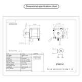 SEFOWOD Nema23 Schrittmotor STM5741 0,65Nm/92oz.in 41mm Gehäuse 1,8 Grad bipolar 2 Phasen 4 Drähte Anschluss für 3D-Drucker CNC Fräsen Graviermaschine Automatisierung, 2,24x2,24x1,61 Zoll