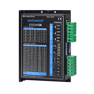SEFOWOD CNC-Schrittmotortreiber STD245M 2-Phasen-Schrittmotortreiber 1,0-4,2 A 20-50 V DC 1/200 Unterteilung für Nema17/Nema23 Schrittmotor