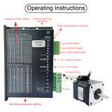SEFOWOD High Torque Stepper Motor Driver CNC Controller STD356M DC24V-60V 1.2A-6.0A 12000 Microsteps Customizable Subdivisions for Nema 23/34 Stepper Motor